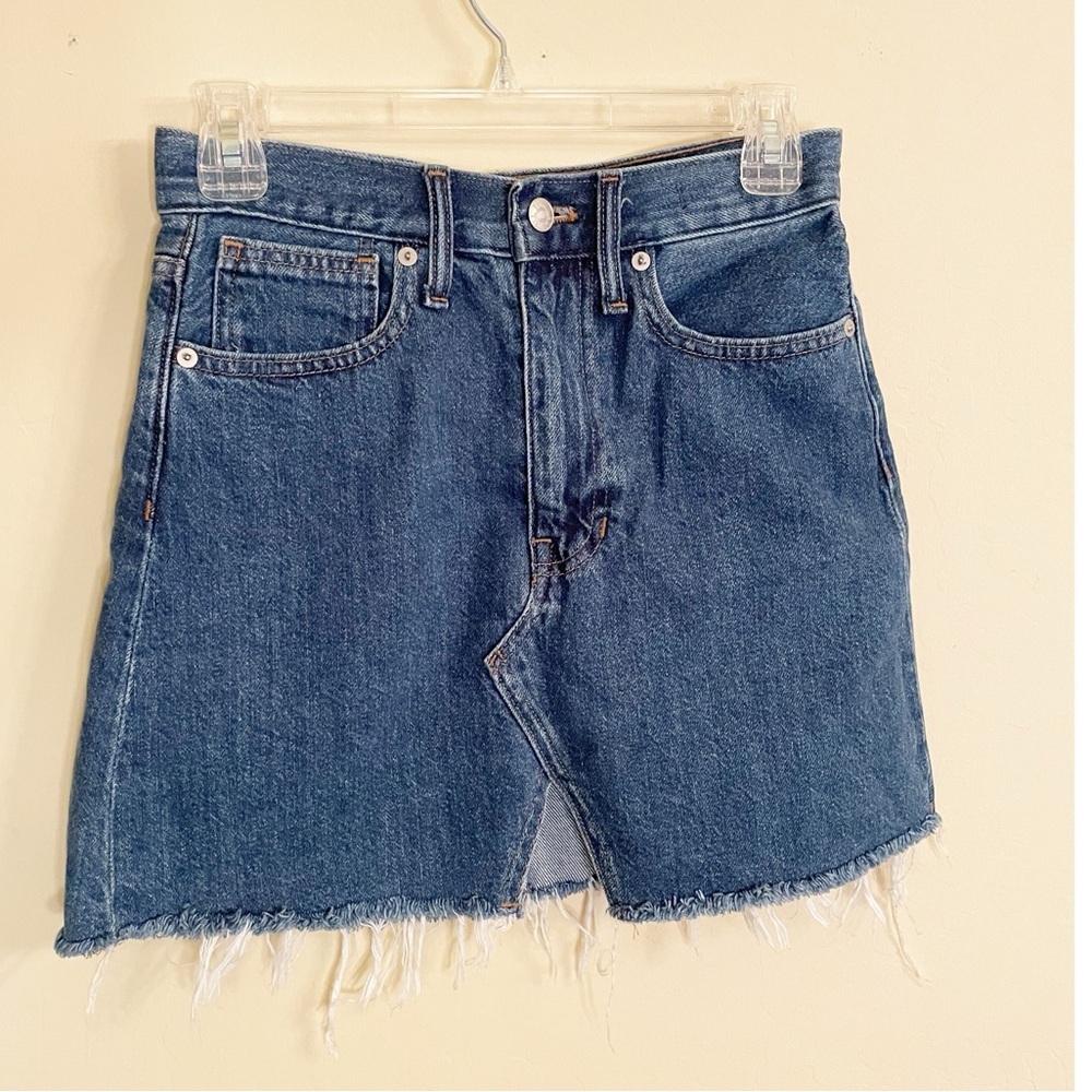 Madewell Blue Jean Skirt Rigid Denim NEW